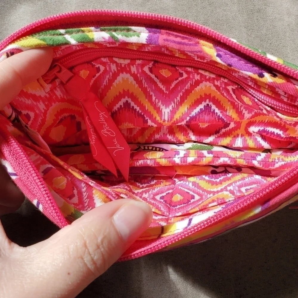 Vera Bradley Pink Clementine Multicolor Floral Zip Wallet Wristlet Purse